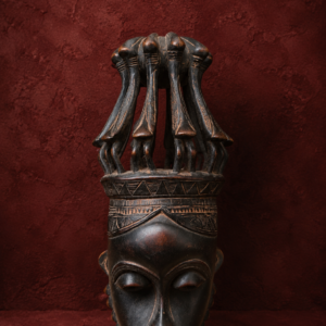 Masque Huawei de Côte d'Ivoire 10 oiseaux en bois mérina