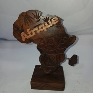 Grande Carte Afrique en bois d'ébène