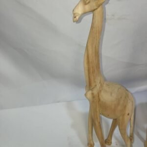 Girafe en bois de tek naturel